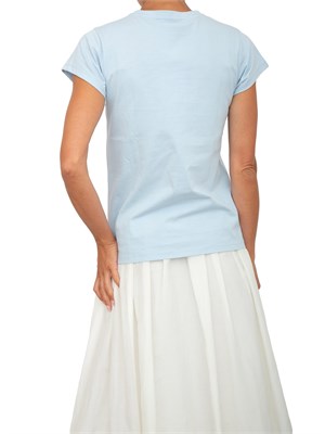 T-shirt donna iBlues in cotone celeste ricamato con logo in DONNA