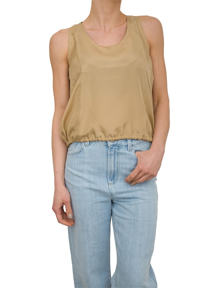 Top in seta habotai Marella beige