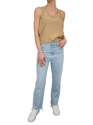 Top in seta habotai Marella beige in DONNA