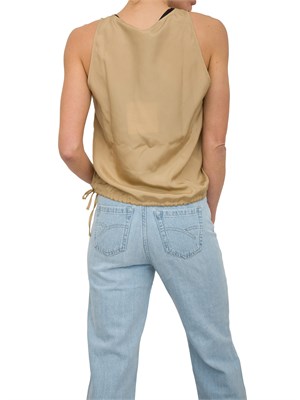 Top in seta habotai Marella beige in DONNA