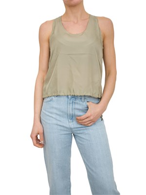Top in seta habotai Marella verde in DONNA