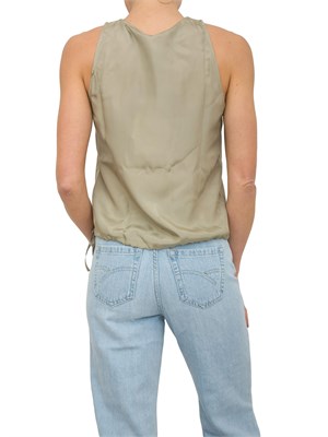 Top in seta habotai Marella verde in DONNA