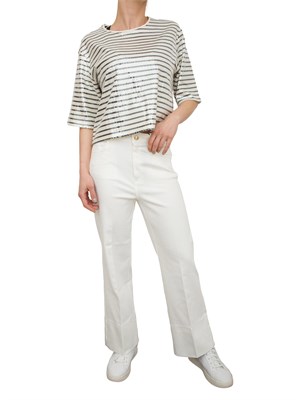 Pantalone in gabardina Emme Marella Bianco in DONNA