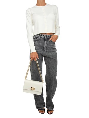 Cardigan bianco Emme Marella con bordi a costine in DONNA