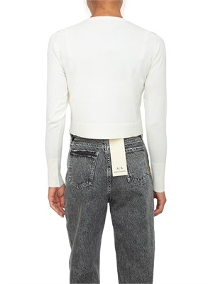 Cardigan bianco Emme Marella con bordi a costine in DONNA