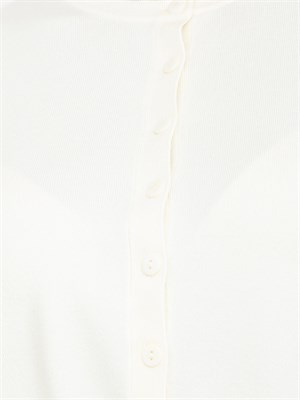Cardigan bianco Emme Marella con bordi a costine in DONNA