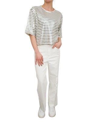 T-shirt boxy con paillette Marella a righe in DONNA