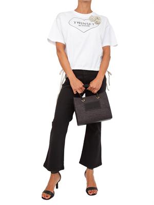 Jeans 5 tasche Marella modello flare in cotone nero in DONNA
