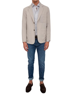 Camicia uomo grigia Emporio Armani con pattern zig zag stampato all over in UOMO