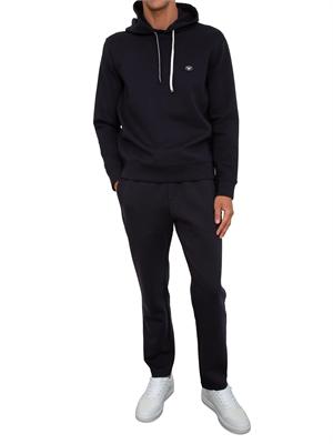 Felpa uomo blu Emporio Armani con cappuccio e micro patch logo in UOMO