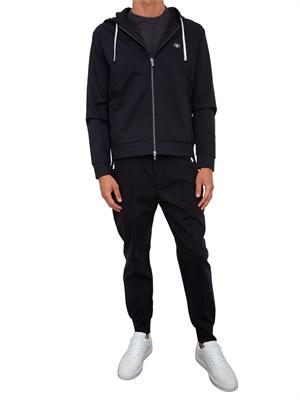 Pantaloni uomo Emporio Armani modello jogger in tessuto punto Roma blu in UOMO