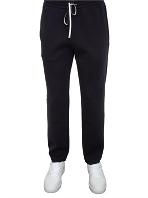 EMPORIO ARMANI Pantaloni jogger in double jersey con patch logo aquila in UOMO
