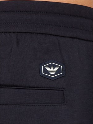 EMPORIO ARMANI Pantaloni jogger in double jersey con patch logo aquila in UOMO