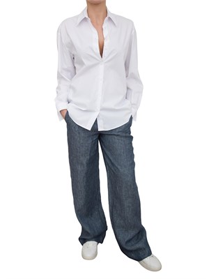 Camicia over Nenette popeline bianco in DONNA