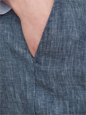 Pantaloni Nenette lino effetto denim gamba dritta in DONNA