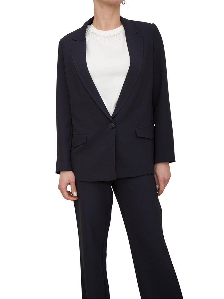 Giacca monopetto Nenette in tricottina blu