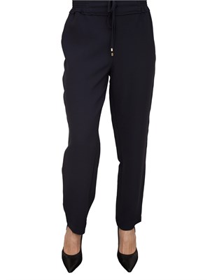 Pantaloni chino Nenette blu con coulisse in vita in DONNA
