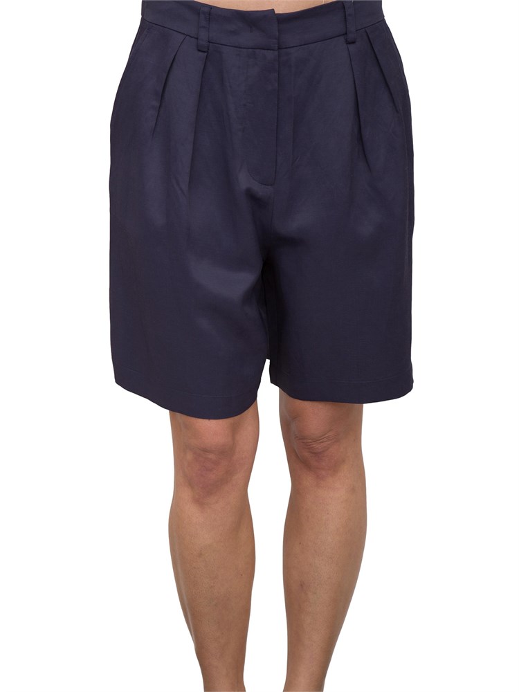 Shorts Nenette in misto lino blu