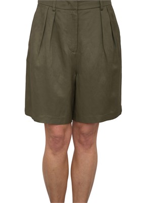 Shorts Nenette in misto lino verde in DONNA