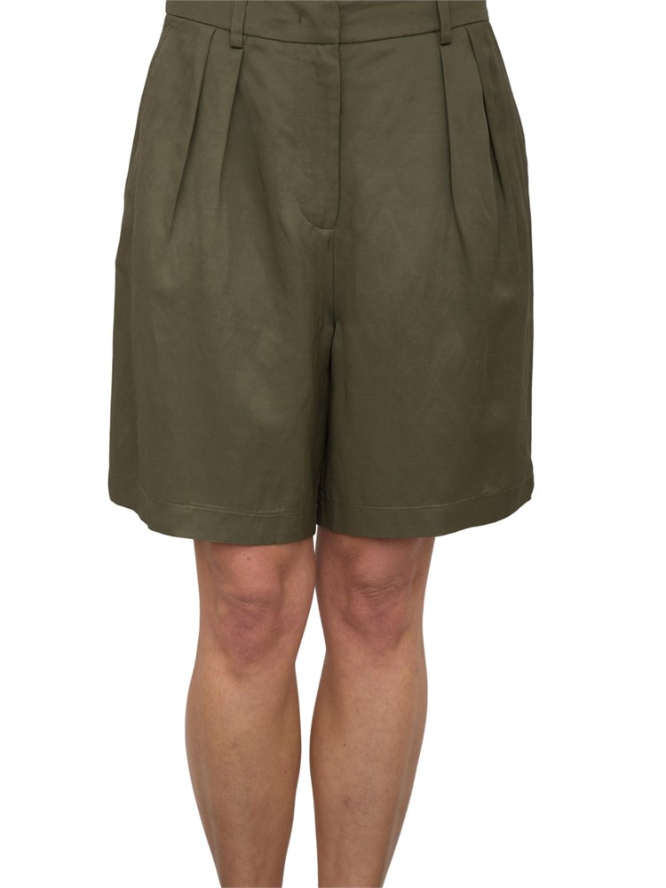 Shorts Nenette in misto lino verde