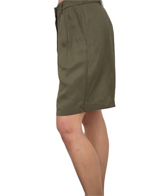 Shorts Nenette in misto lino verde in DONNA