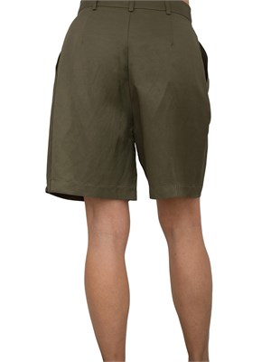 Shorts Nenette in misto lino verde in DONNA