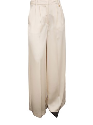 Pantaloni palazzo Fracomina raso beige in DONNA