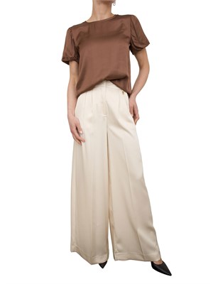 Pantaloni palazzo Fracomina raso beige in DONNA