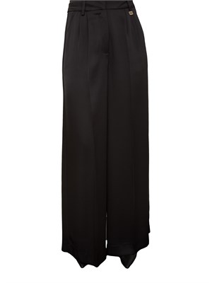 Pantaloni palazzo Fracomina raso nero in DONNA
