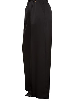 Pantaloni palazzo Fracomina raso nero in DONNA