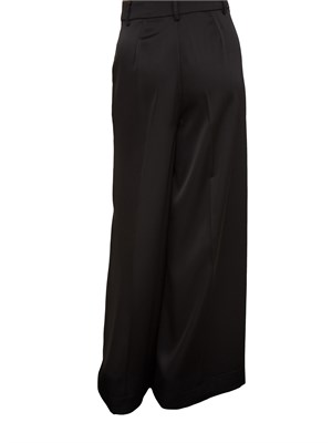 Pantaloni palazzo Fracomina raso nero in DONNA