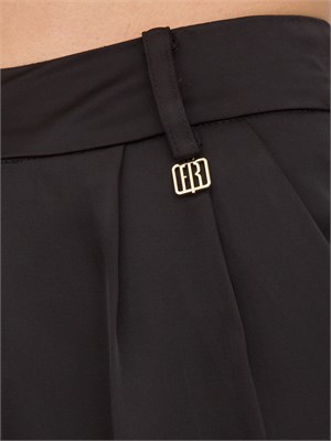 Pantaloni palazzo Fracomina raso nero in DONNA