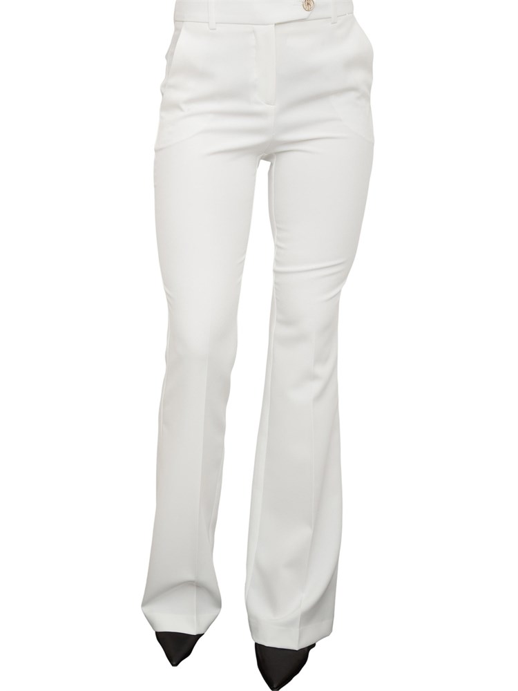 Pantaloni palazzo Fracomina vita alta bianco