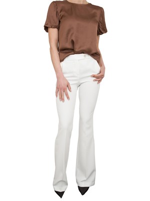 Blusa regular Fracomina raso marrone manica corta in DONNA