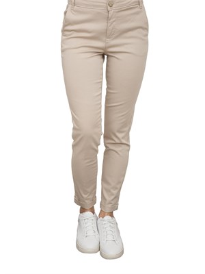 Pantalone chino in cotone Fracomina beige in DONNA