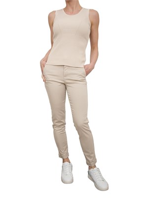 Pantalone chino in cotone Fracomina beige in DONNA