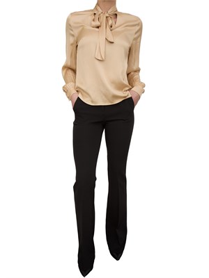Blusa regular Fracomina raso beige manica corta in DONNA