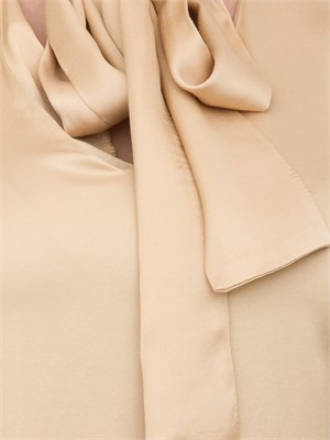 Blusa regular Fracomina raso beige manica corta in DONNA