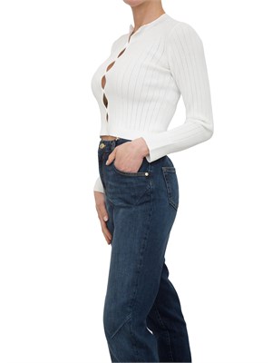 Cardigan Nenette traforato bianco panna in DONNA