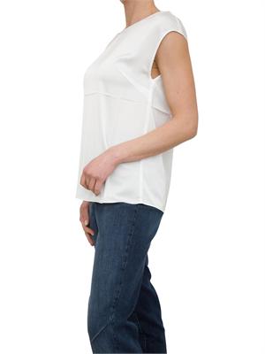 Blusa Nenette raso bianco panna maniche scese in DONNA