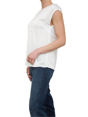 Blusa Nenette raso bianco panna maniche scese in DONNA