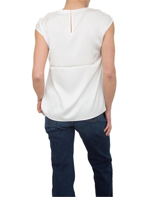 Blusa Nenette raso bianco panna maniche scese in DONNA