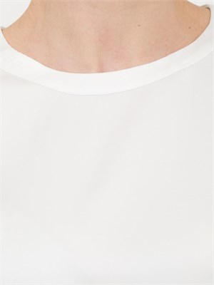 Blusa Nenette raso bianco panna maniche scese in DONNA