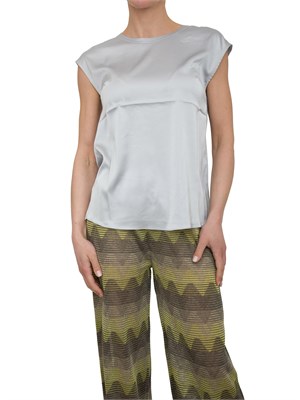 Blusa Nenette raso grigio chiaro maniche scese in DONNA