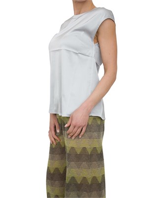 Blusa Nenette raso grigio chiaro maniche scese in DONNA