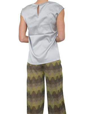 Blusa Nenette raso grigio chiaro maniche scese in DONNA