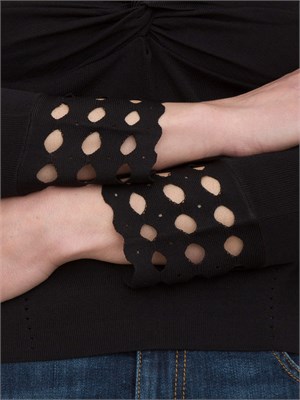 Maglia Nenette nero polsi intagliati in DONNA