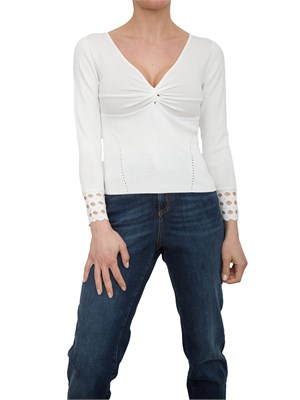 Maglia Nenette bianco panna polsi intagliati in DONNA