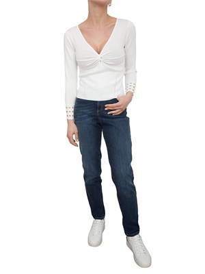 Maglia Nenette bianco panna polsi intagliati in DONNA