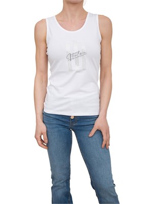 Top con strass Fracomina bianco in DONNA